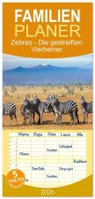 Familienplaner 2026 - Zebras - Die gestreiften Vierbeiner. mit 5 Spalten (Wandkalender, 21 x 45 cm) CALVENDO