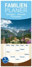 Familienplaner 2026 - Georgien - Neuzeit-Chroniken mit 5 Spalten (Wandkalender, 21 x 45 cm) CALVENDO