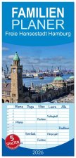 Familienplaner 2026 - Freie Hansestadt Hamburg mit 5 Spalten (Wandkalender, 21 x 45 cm) CALVENDO
