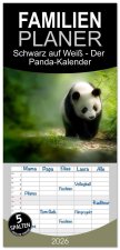 Familienplaner 2026 - Schwarz auf Weiß - Der Panda-Kalender mit 5 Spalten (Wandkalender, 21 x 45 cm) CALVENDO