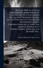 Recueil PrÃ(c)cieux De La Maçonnerie Adonhiramite, Contenant Les CatÃ(c)chismes Des Quatre Premiers Grades, Et L'ouverture Et ClÃ'ture Des DiffÃ(c)ren