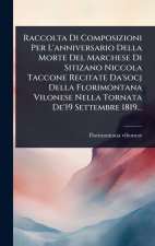 Raccolta Di Composizioni Per L'anniversario Della Morte Del Marchese Di Sitizano Niccola Taccone Recitate Da'socj Della Florimontana Vilonese Nella To