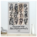 Dynamische Bleistiftporträts (hochwertiger Premium Wandkalender 2026 DIN A2 hoch), Kunstdruck in Hochglanz
