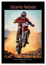 Gravity Rebels - Extrem-Motocross in Action (Tischkalender 2026 DIN A5 hoch), CALVENDO Monatskalender