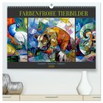 Farbenfrohe Tierbilder (hochwertiger Premium Wandkalender 2026 DIN A2 quer), Kunstdruck in Hochglanz