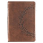 KJV Bible Giant Print Full-Size Faux Leather, Crown of Thorns/Amazing Grace, Brown