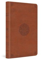 ESV Large Print Thinline Bible (Trutone, English Saddle, Emblem Design)