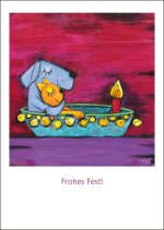 Miri - Frohes Fest, Boot - Briefkarte ohne Umschlag