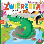 Zwierzęta w zoo. Duże puzzle