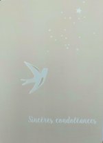 Carte double + enveloppe sous cellophane - Sincères Condoléances - lot de 10