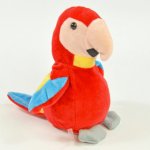 Laber Papagei, rot, sprechendes Kuscheltier