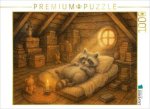 CALVENDO Puzzle Dachbodenträumer - Der kleine Waschbär | 1000 Teile Lege-Größe 64x48cm Foto-Puzzle für glückliche Stunden