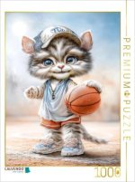 CALVENDO Puzzle Basketball - dribbeln, passen, werfen | 1000 Teile Lege-Größe 64x48cm Foto-Puzzle für glückliche Stunden