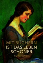 Mit Büchern ist das Leben schöner Postkarte VE 20