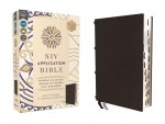 NIV Application Bible, Genuine Leather, Calfskin, Black, Red Letter, Thumb Indexed, Comfort Print