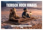 Tierisch hoch hinaus - Fantastische Tiere auf fliegenden Teppichen (Tischkalender 2026 DIN A5 quer), CALVENDO Monatskalender
