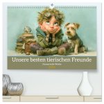 Unsere besten tierischen Freunde - Humorvolle Werke (hochwertiger Premium Wandkalender 2026 DIN A2 quer), Kunstdruck in Hochglanz