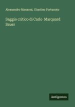 Saggio critico di Carlo  Marquard Sauer