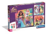 Puzzle 3 x 48 elementów. Super kolor. Unicorn Academy