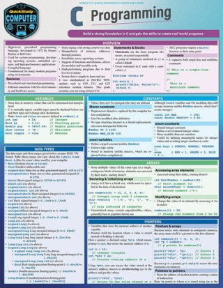 C Programming Language: a QuickStudy Laminated Reference Guide