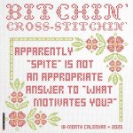 Bitchin' Cross-Stitchin' 2026 12 X 12 Wall Calendar