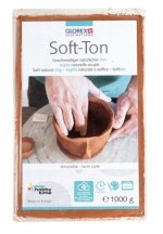 Soft-Ton terracotta 1000g lufthärtend / brennbar 1040°C