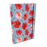 Notes A5 kratka z gumką Soft Touch Hibiskusy w  jeansie