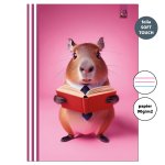 Zeszyt A4 32 kartki w 3 linie kolor 90g Kapibara różowa