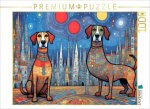 CALVENDO Puzzle Bunte Hunde - perfekt unperfekt | 1000 Teile Lege-Größe 64x48cm Foto-Puzzle für glückliche Stunden
