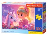 Puzzle 100 elementów. Księżniczka z jednorożcem