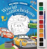 Wyścigi samochodowe. Malowanie farbkami