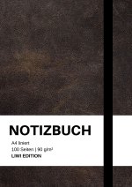 Notizbuch A4 liniert schwarz - 100 Seiten Soft Cover - FSC Papier