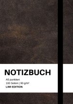 Notizbuch A5 punktiert - 100 Seiten 90g/m² - Soft Cover Schwarz - FSC Papier