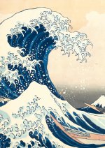 Notizbuch A4 liniert - 100 Seiten Soft Cover - Hokusai: Die große Welle vor Kanagawa