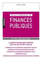 Revue française de Finances Publiques 172/2025