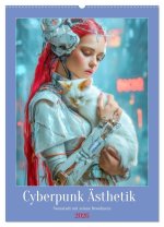 Cyberpunk Ästhetik - Neonstadt mit seinne Bewohnern (Wandkalender 2026 DIN A2 hoch), CALVENDO Monatskalender
