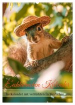 Eichhörnchen Kalender - Tierkalender mit verrückten Eichkätzchen (Wandkalender 2026 DIN A2 hoch), CALVENDO Monatskalender
