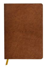 Flying Spirit, Notizbuch A5 mit Fadenbindung und glänzendem Ledereinband, cognac, 90 Blatt 90g liniert