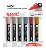 MARBEL Set mit 6 Universalmarkern Acrylfarben, Rundspitze medium 4mm, Natur