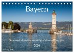 Bayern - Sehenswürdigkeiten vom Allgäu bis zum Königssee (Tischkalender 2026 DIN A5 quer), CALVENDO Monatskalender