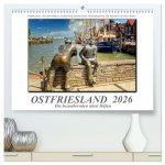 Ostfriesland - die bezaubernden alten Häfen (hochwertiger Premium Wandkalender 2026 DIN A2 quer), Kunstdruck in Hochglanz