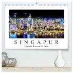 Singapur - Asiatische Metropole bei Nacht (hochwertiger Premium Wandkalender 2026 DIN A2 quer), Kunstdruck in Hochglanz