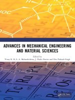 Advances in Mechanical Engineering and Material Sciences