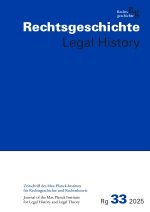 Rechtsgeschichte -Legal History (RG) Band 33, 2025