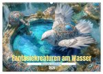 Fantasiekreaturen am Wasser - Biomorphe Landschaften (Wandkalender 2026 DIN A2 quer), CALVENDO Monatskalender
