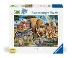Ravensburger Puzzle 12001026 - Wilde Tierbabys - 500 Teile Large Pieces, Puzzlespaß mit größeren Puzzleteilen für die ganze Familie