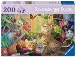 Ravensburger Puzzle 12001735 - Verspielte Kätzchen - 200 Teile Katzen-Puzzle für ältere Menschen und Senioren, mit größeren Puzzleteilen, großer Bildv