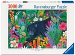 Erwachsenenpuzzle 3000 Teile - Panther im blühenden Dschungel