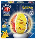 Ravensburger 3D Puzzle Nachtlicht Pokémon - Puzzle-Ball mit LED Nachtlicht als Nachttischlampe für Kinder ab 6 Jahren