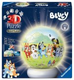 Ravensburger 3D Puzzle Nachtlicht Bluey - Puzzle-Ball mit LED Nachtlicht als Nachttischlampe für Kinder ab 6 Jahren